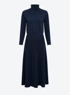 robe longue maille plissée