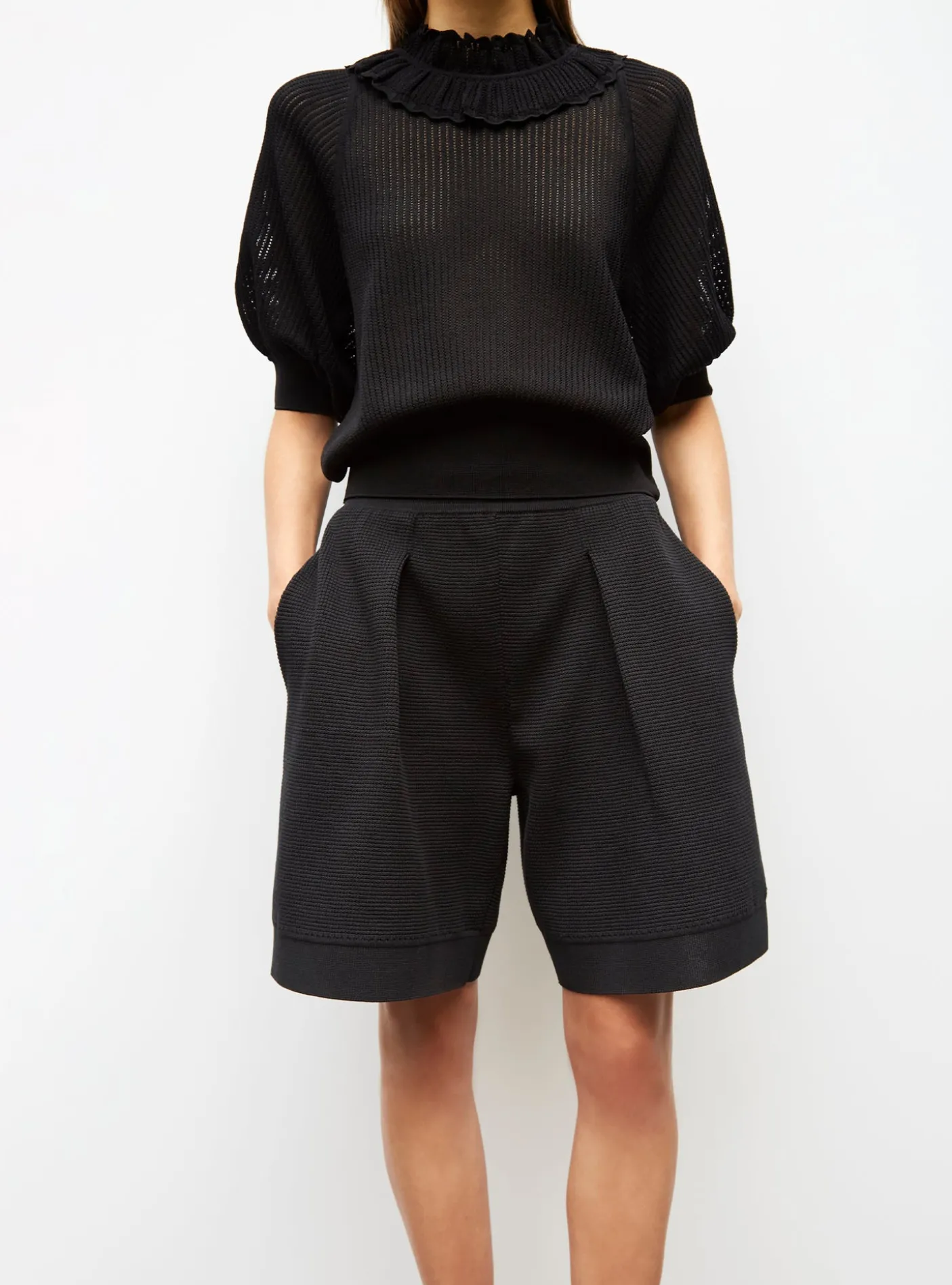 short en maille mini côte piquée