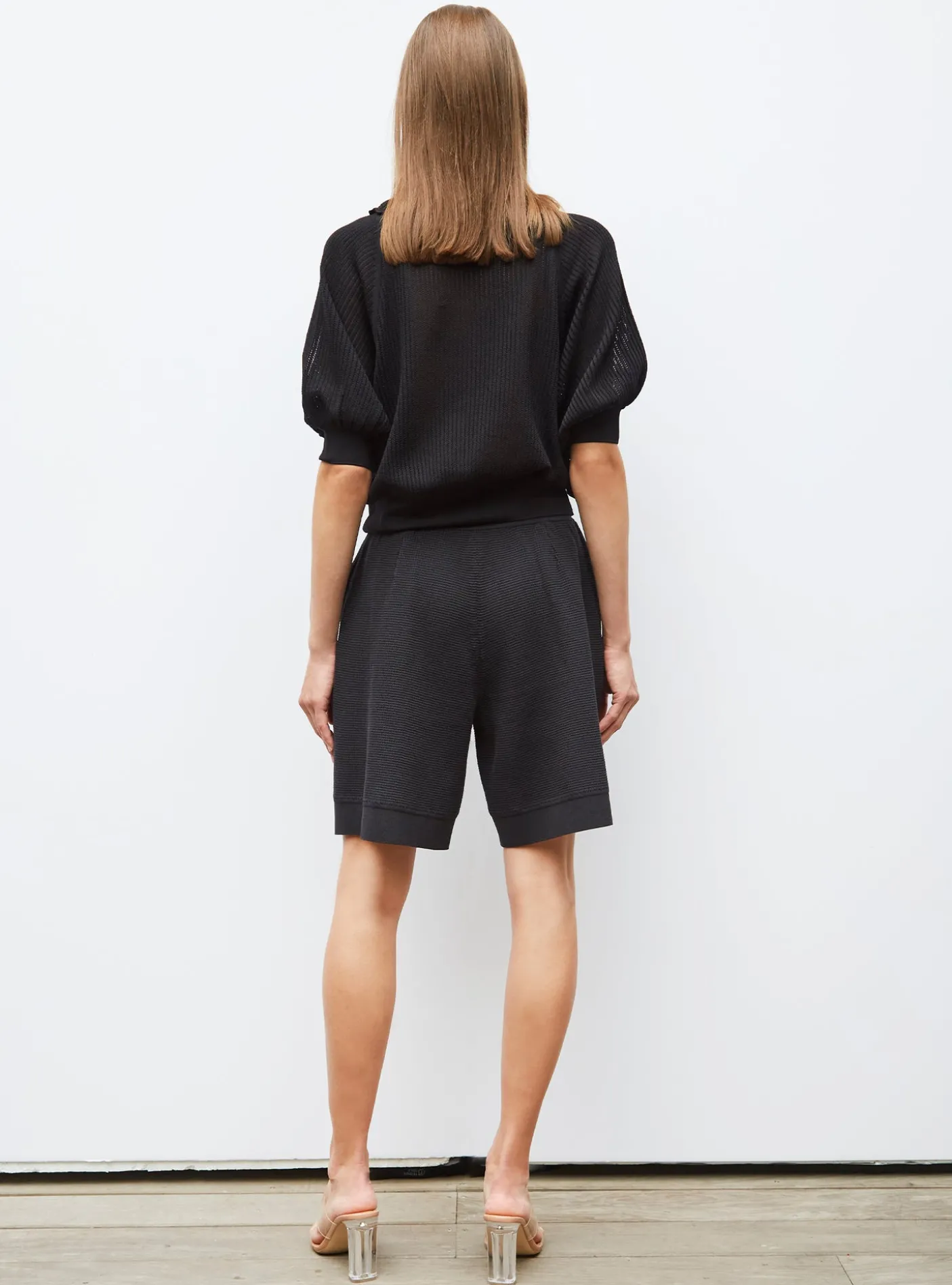 short en maille mini côte piquée