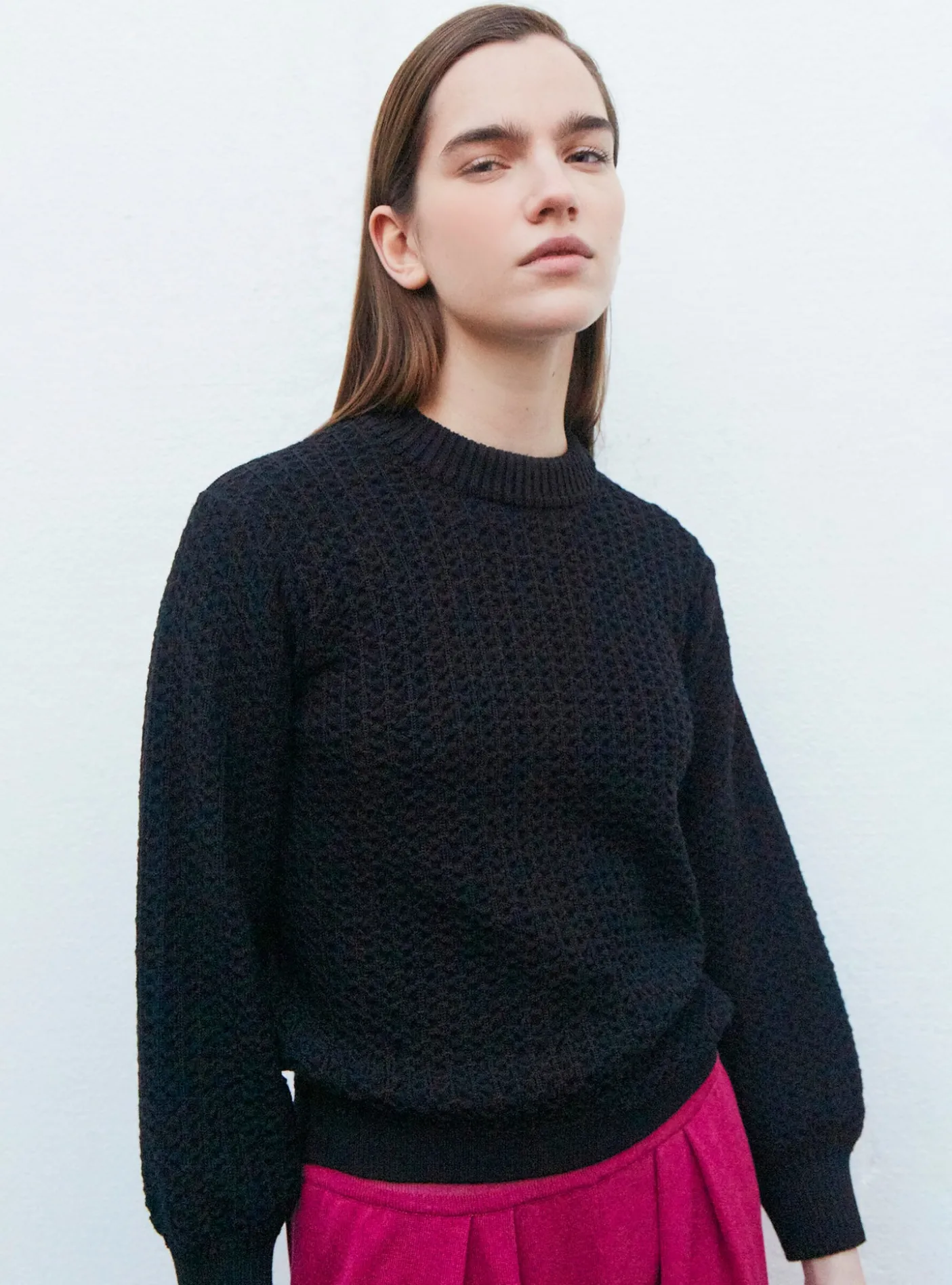 sweater en maille entrelacée