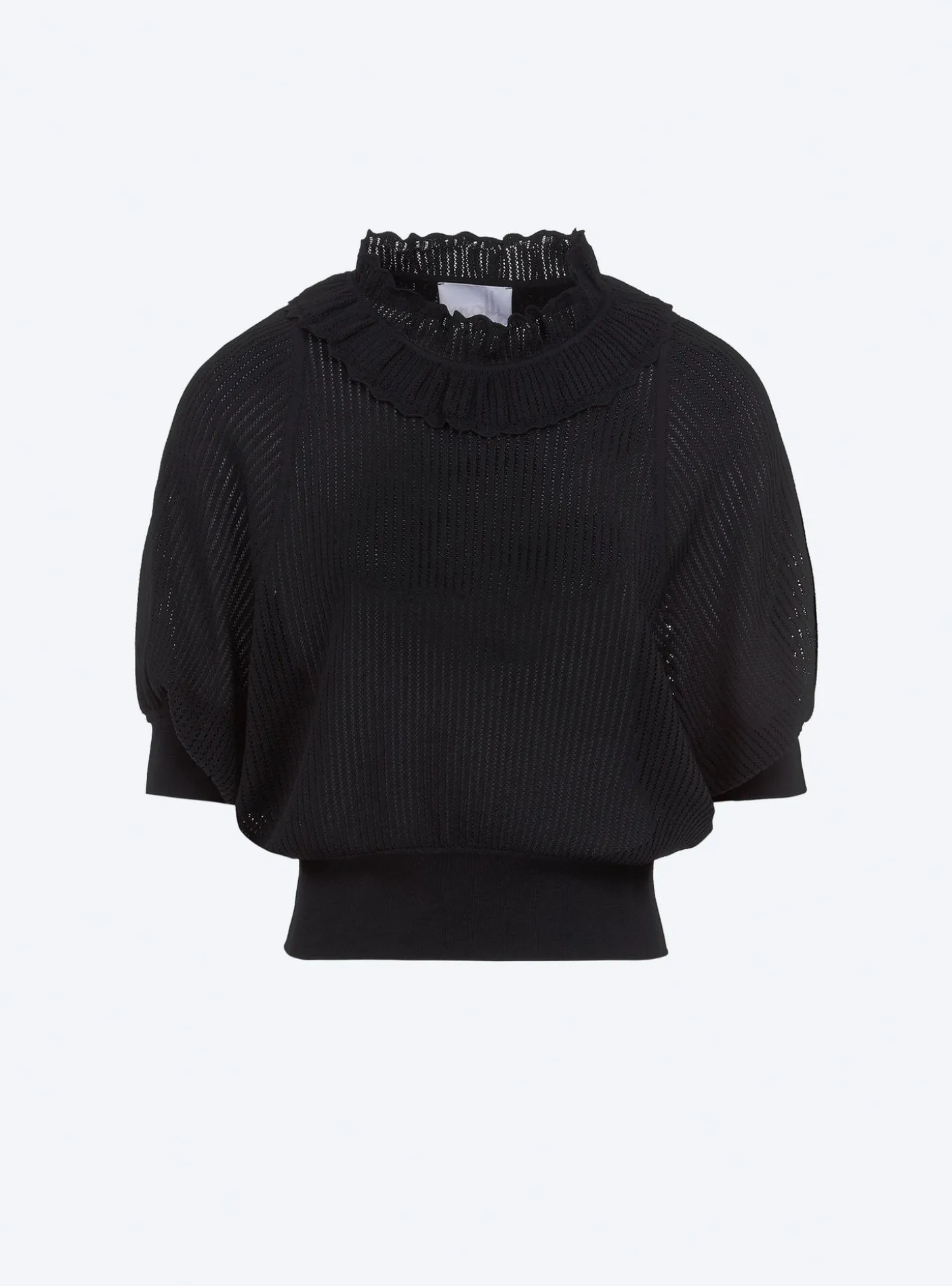 top à col en maille ajourée