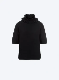 top à col volanté