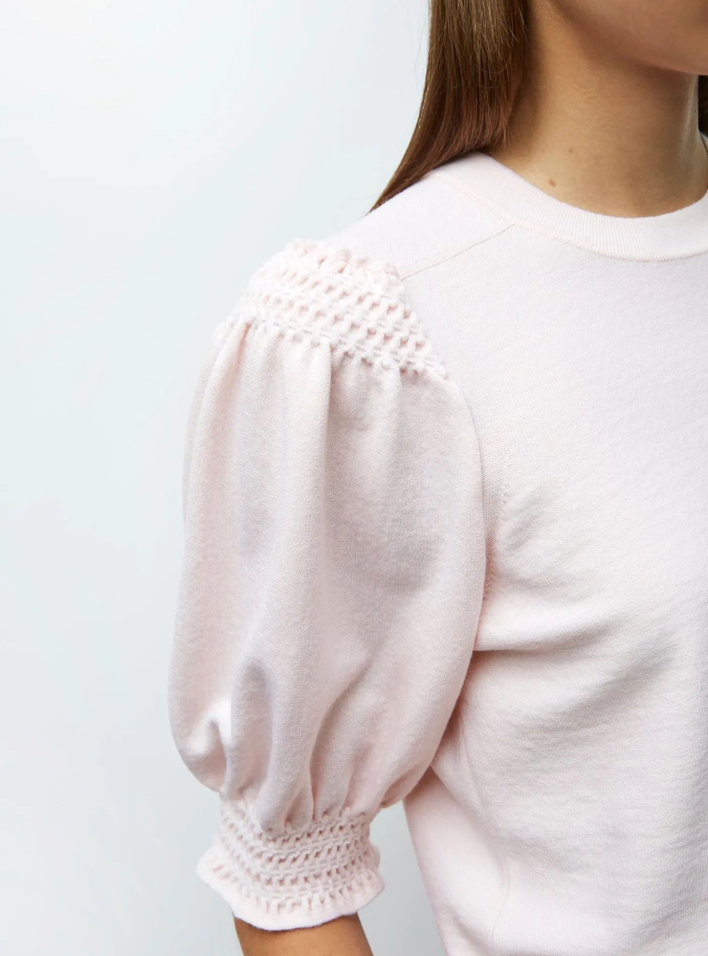top à détails en maille smockée