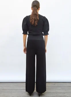 top à détails en maille smockée