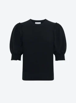 top à détails en maille smockée