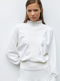 top à plastron smocké