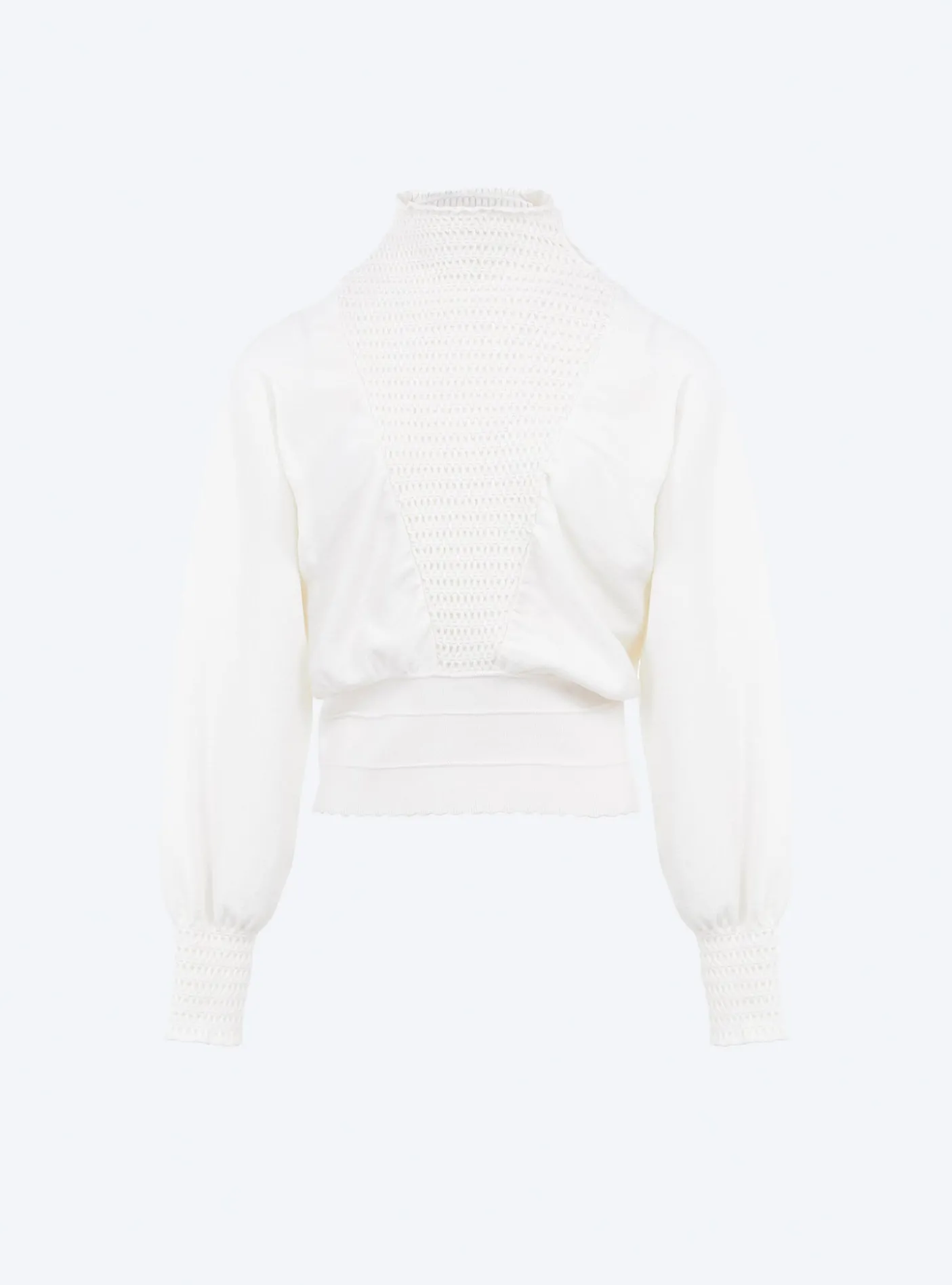 top à plastron smocké