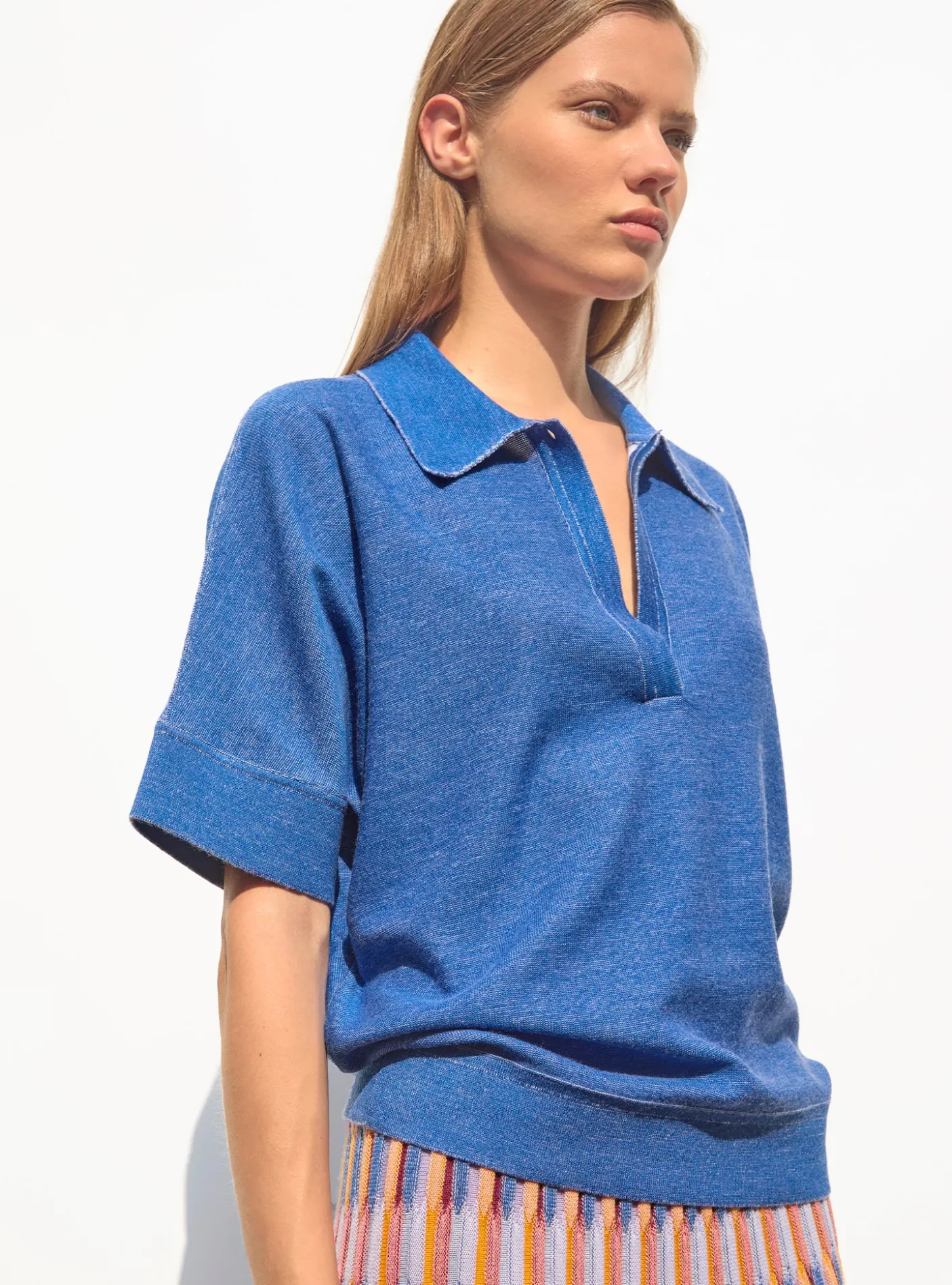 top ample à col polo