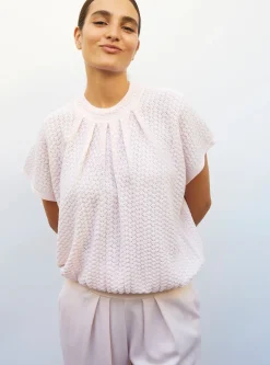top ample en maille pointelle