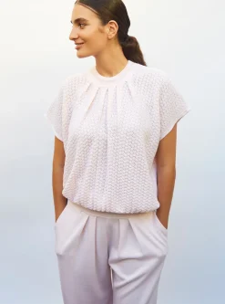 top ample en maille pointelle