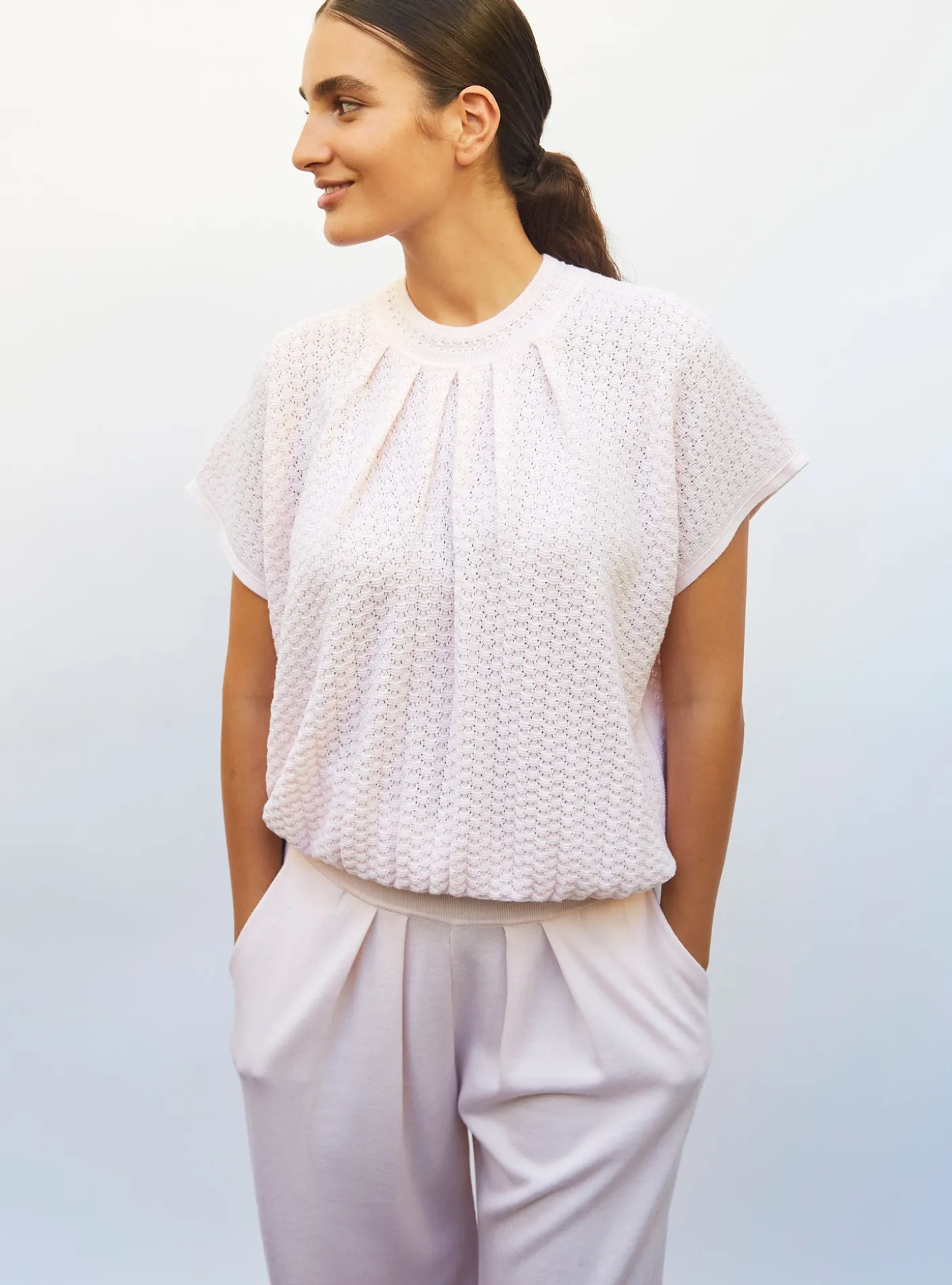 top ample en maille pointelle