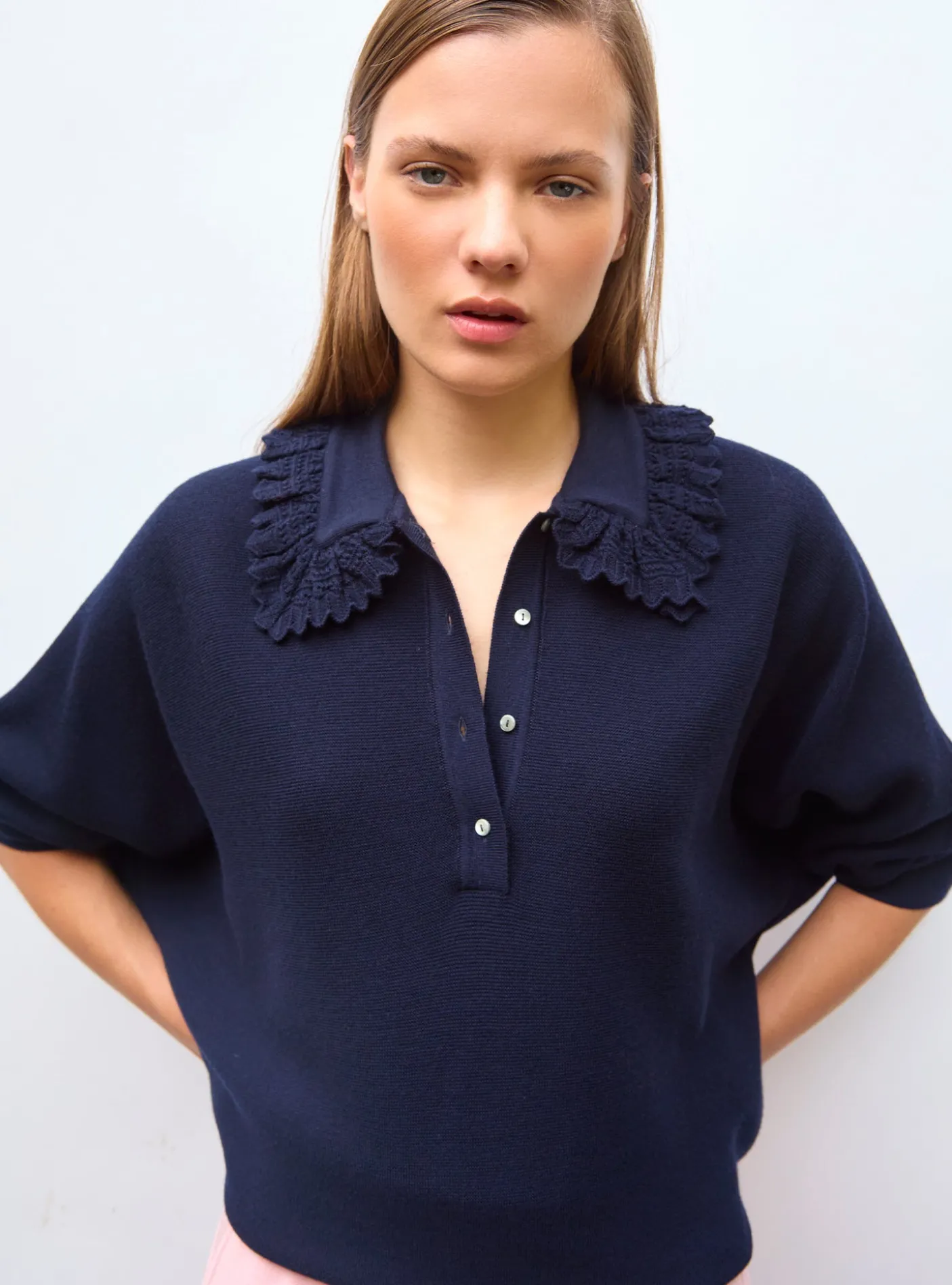 top ample maille point mousse