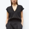 top en maille à franges