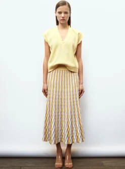 top en maille à franges