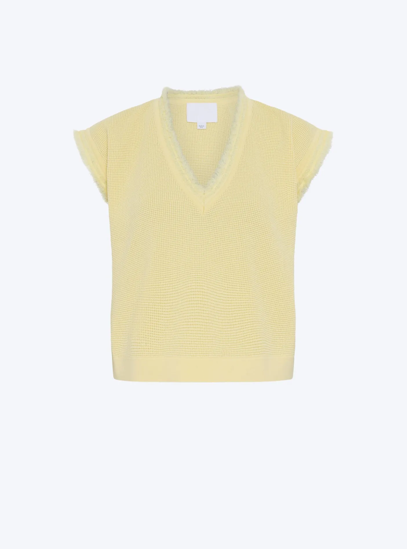 top en maille à franges