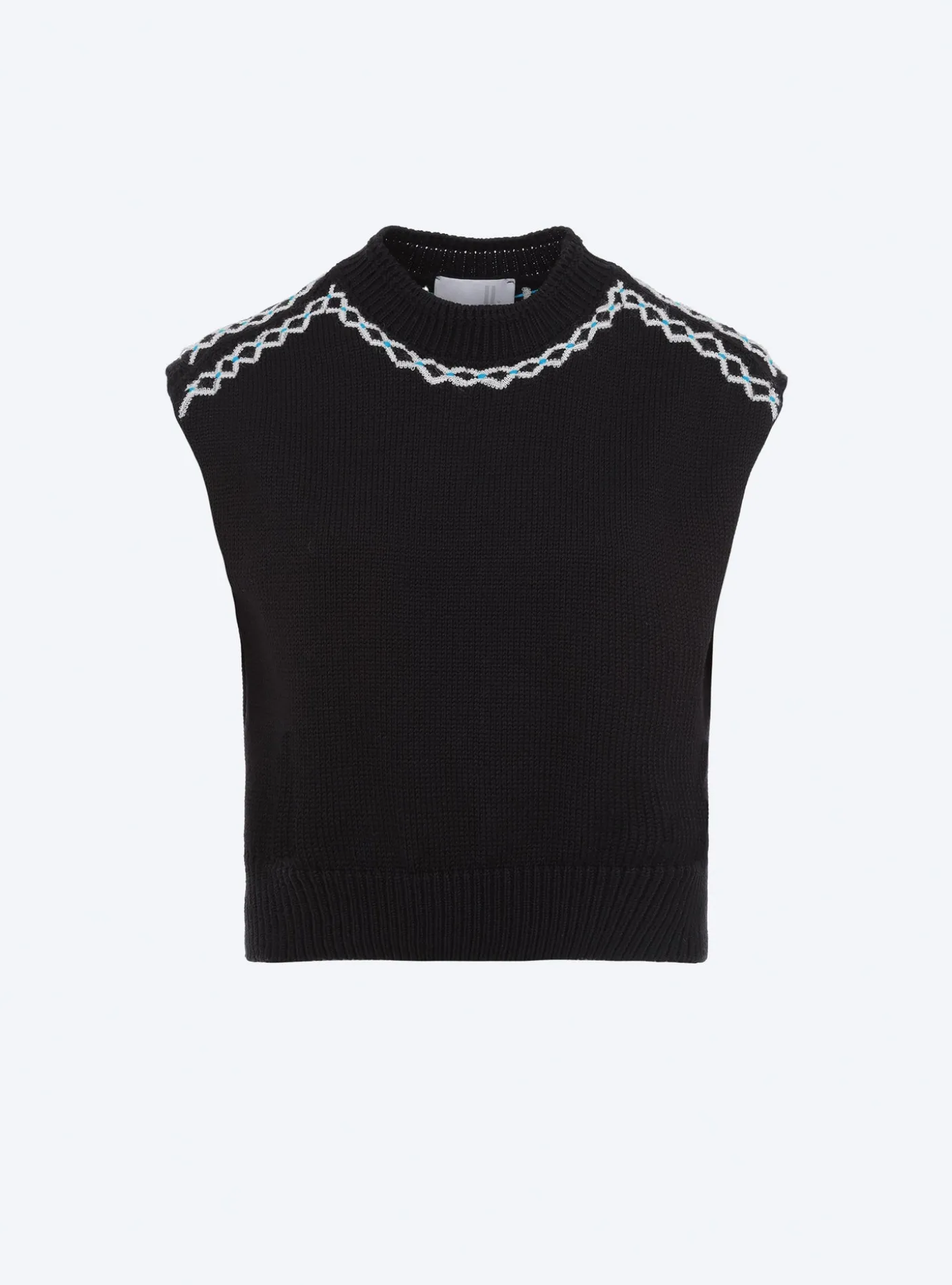 top en maille brodé main