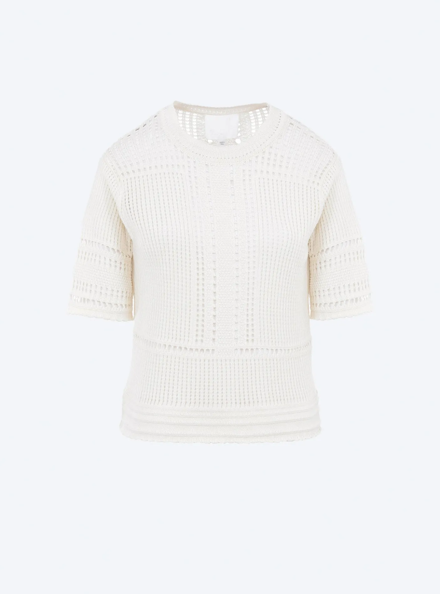 top en maille cannage ajouré