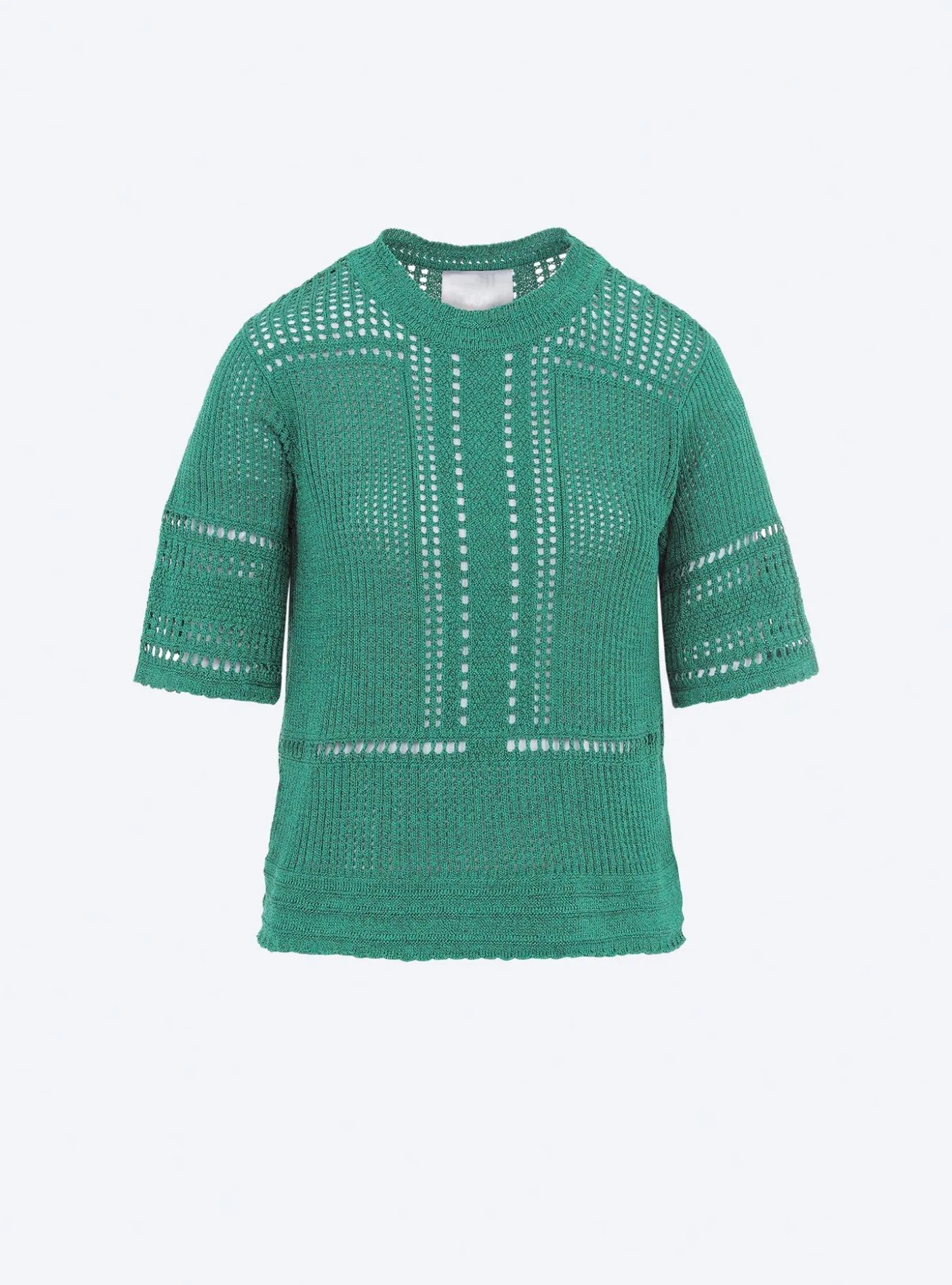 top en maille cannage ajouré