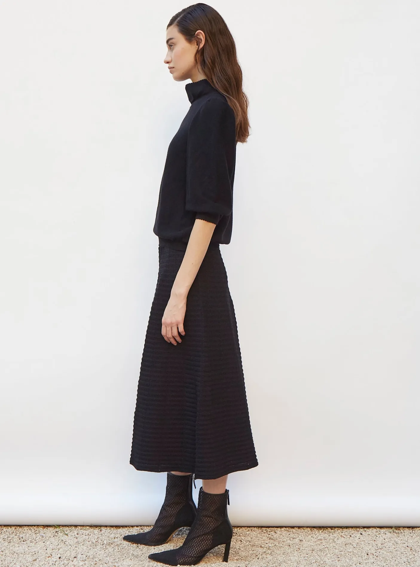 top en maille col enveloppant