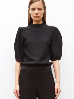top en maille manches bouffantes