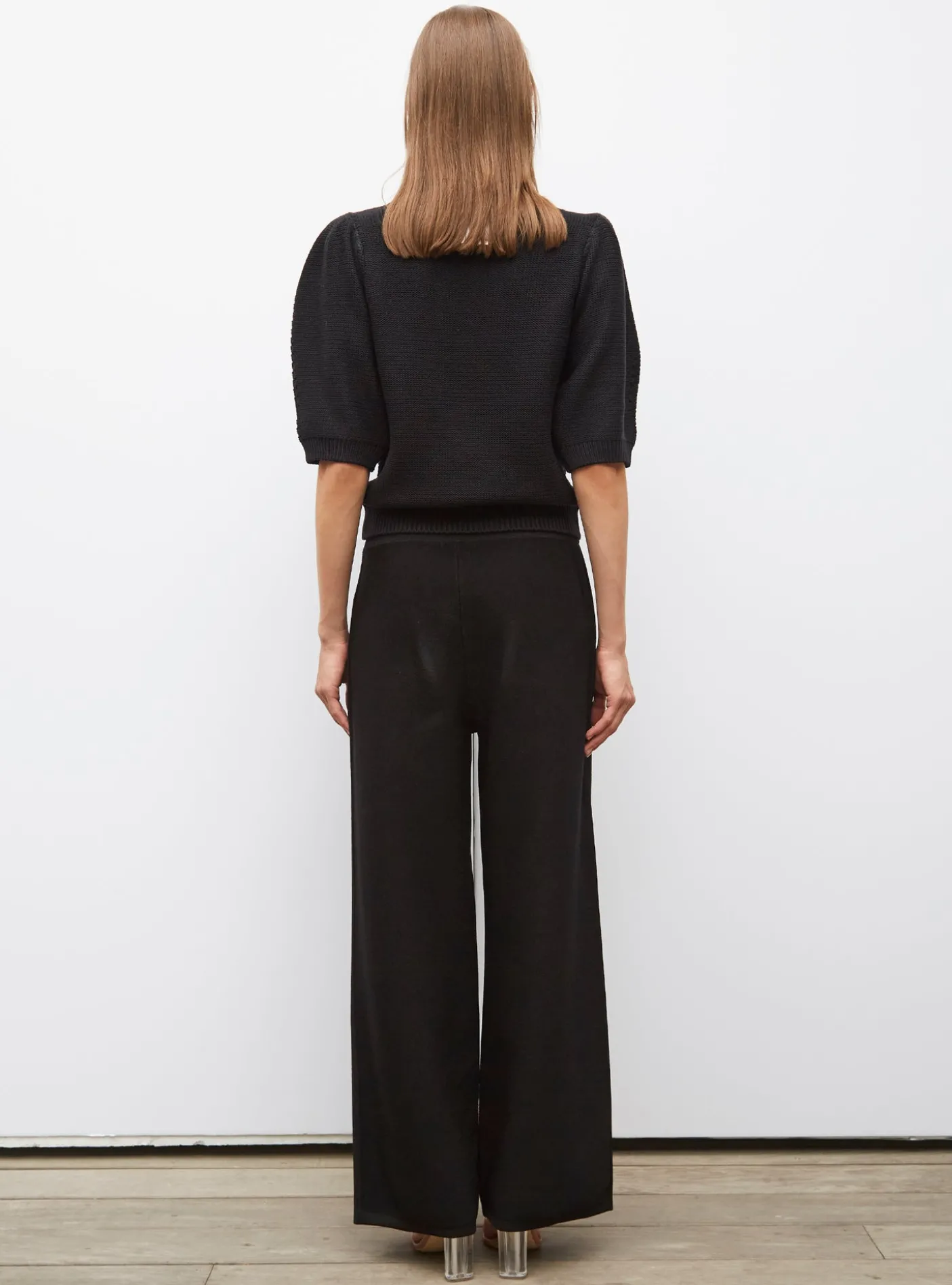 top en maille manches bouffantes
