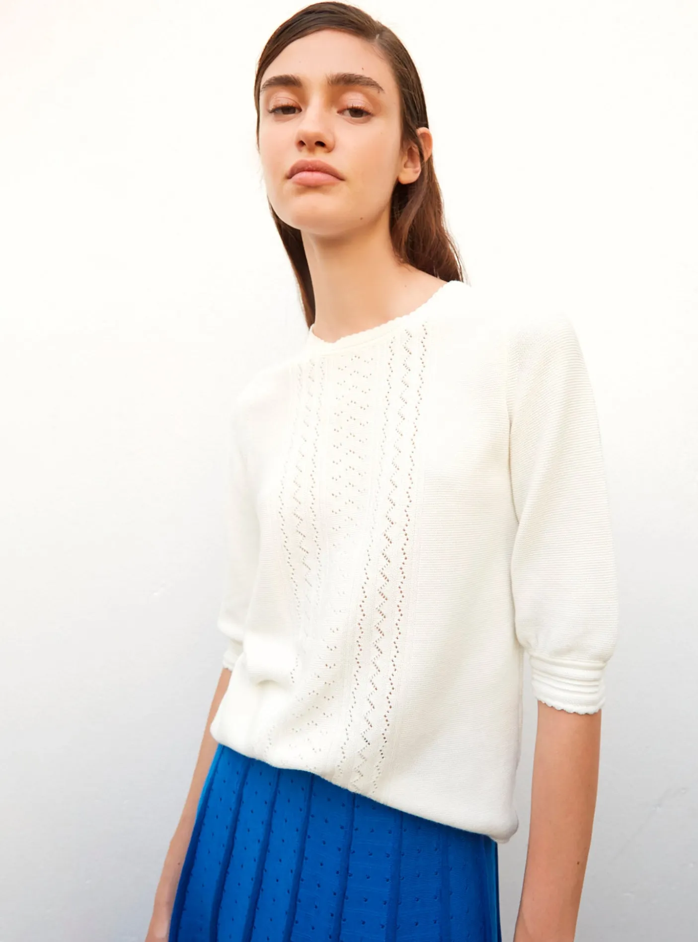 top en maille pointelle