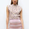 top en maille terrazzo