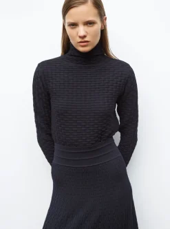 top fin en maille cannage