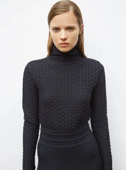 top fin en maille cannage