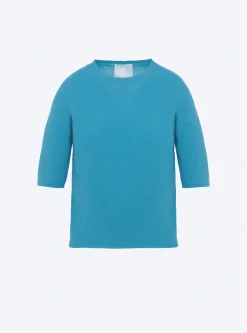 top fin maille manches coudes