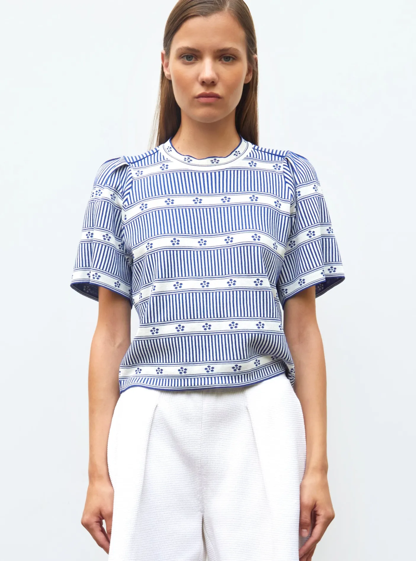 top jacquard mini fleurs