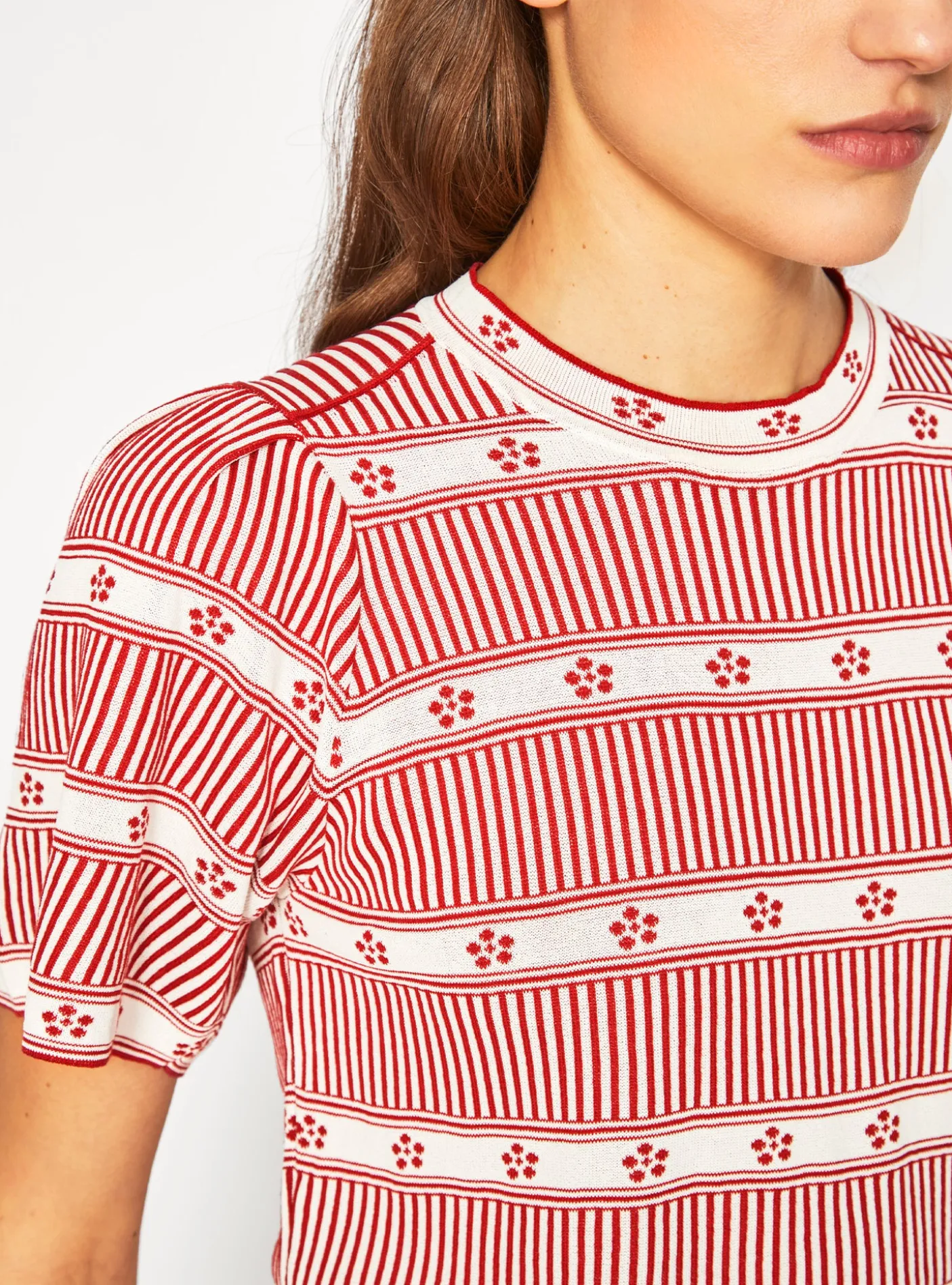 top jacquard mini fleurs