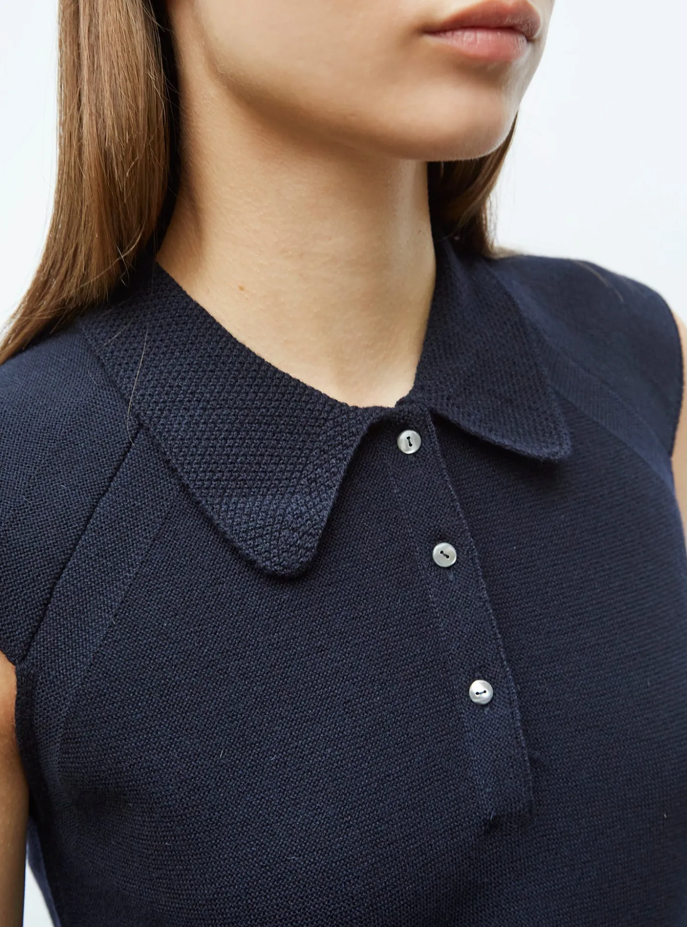 top maille petit col point de riz