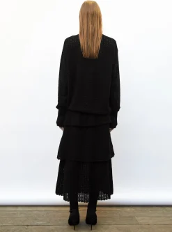 top maille pointelle col montant