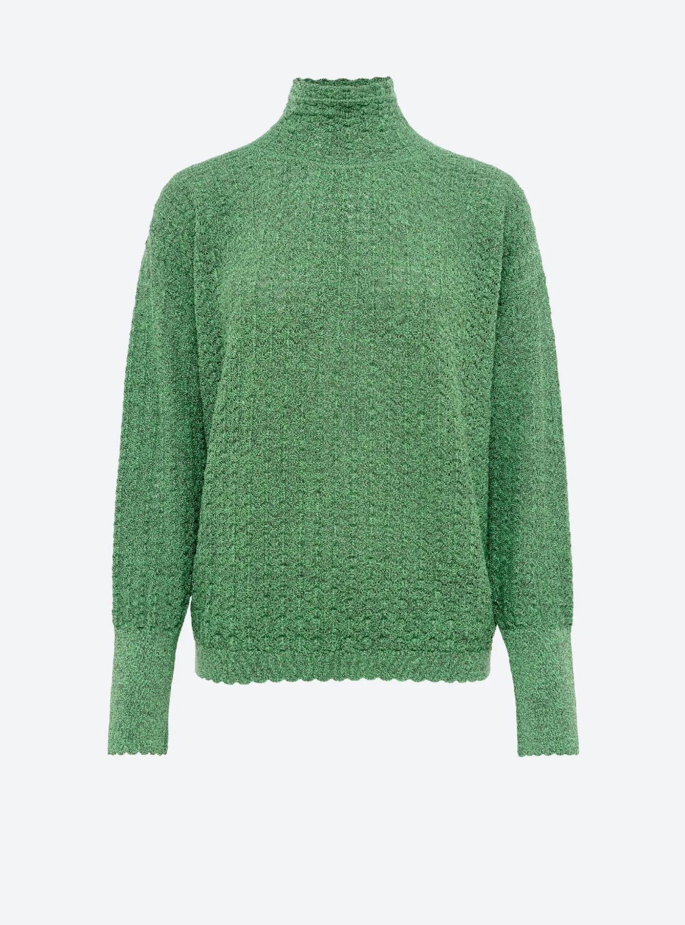 top maille pointelle col montant