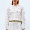 top maille tweedée col rond