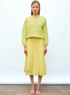 top maille tweedée col rond