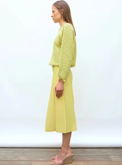 top maille tweedée col rond