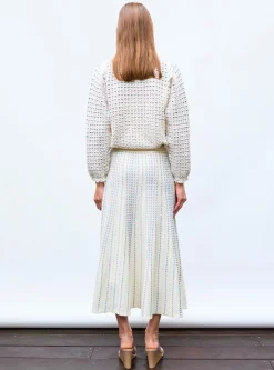 top maille tweedée col rond