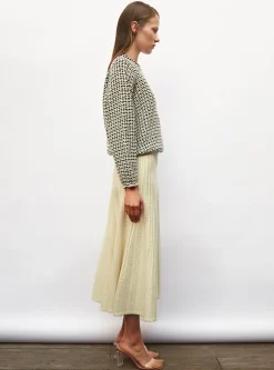 top maille tweedée col rond
