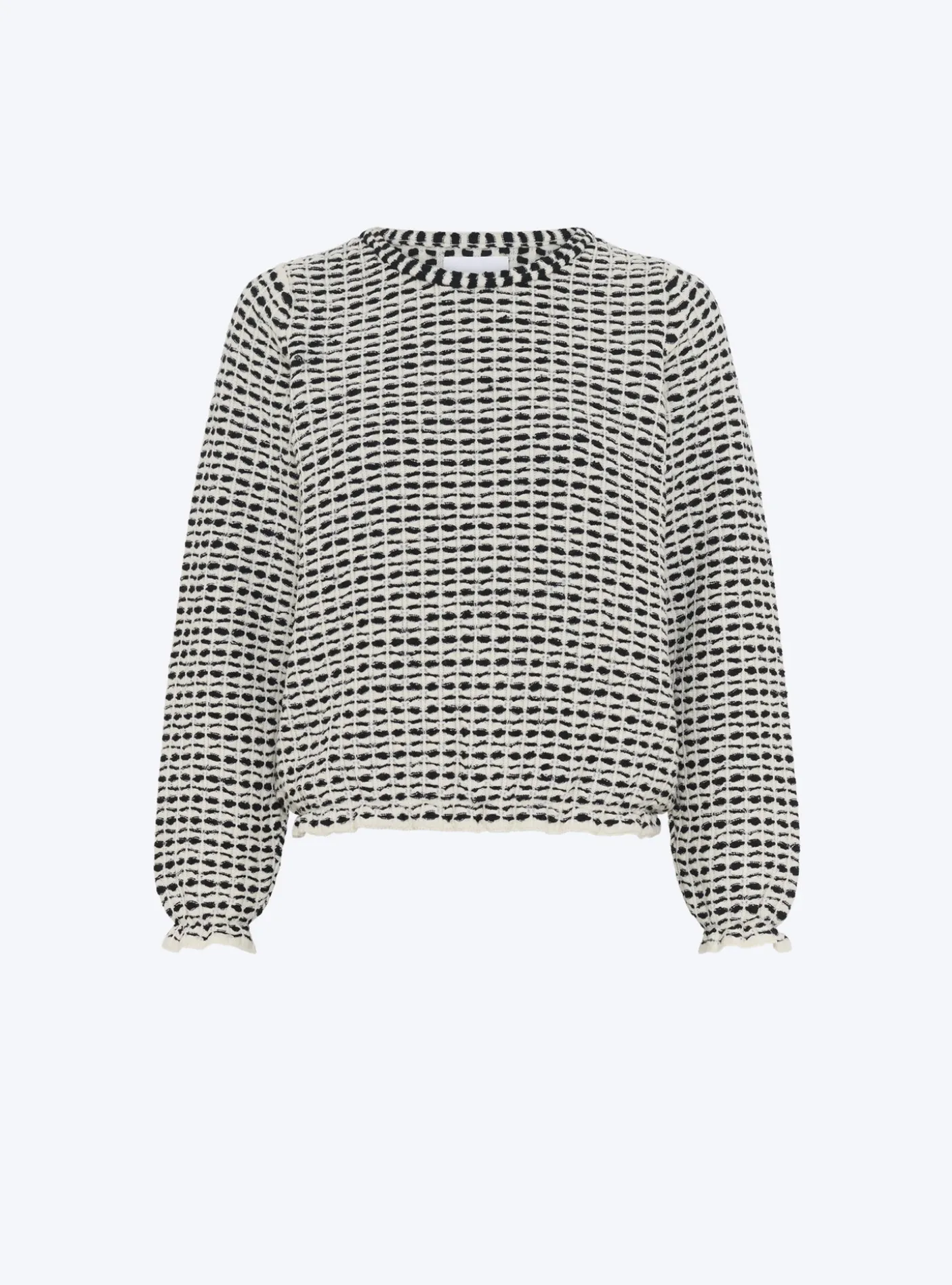 top maille tweedée col rond