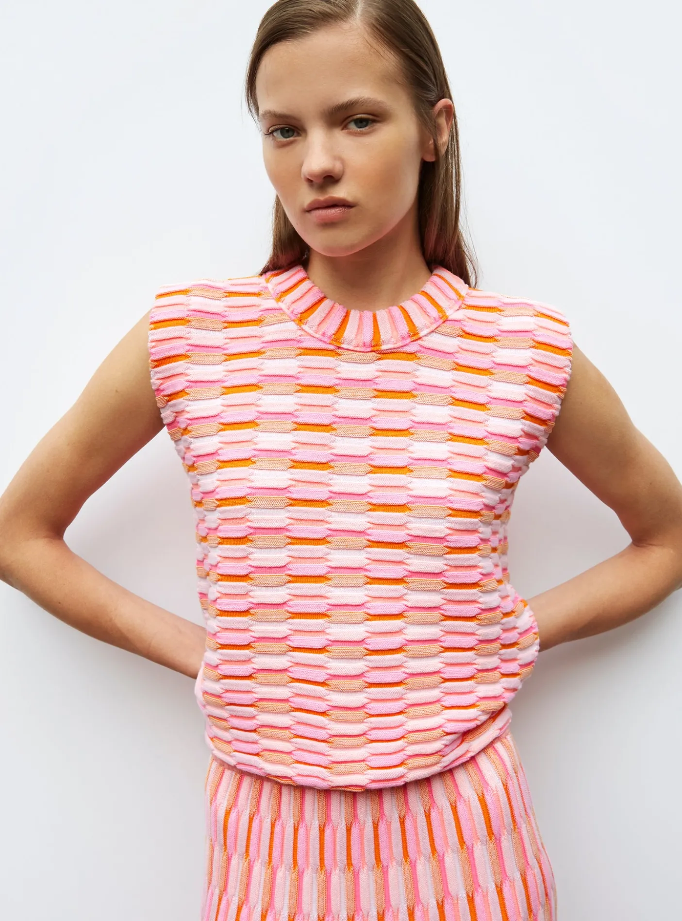 top maille zellige multicolore