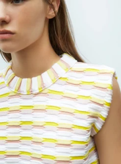 top maille zellige multicolore