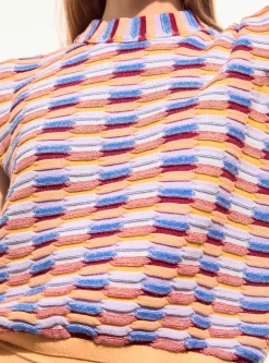 top maille zellige multicolore