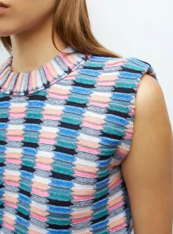 top maille zellige multicolore