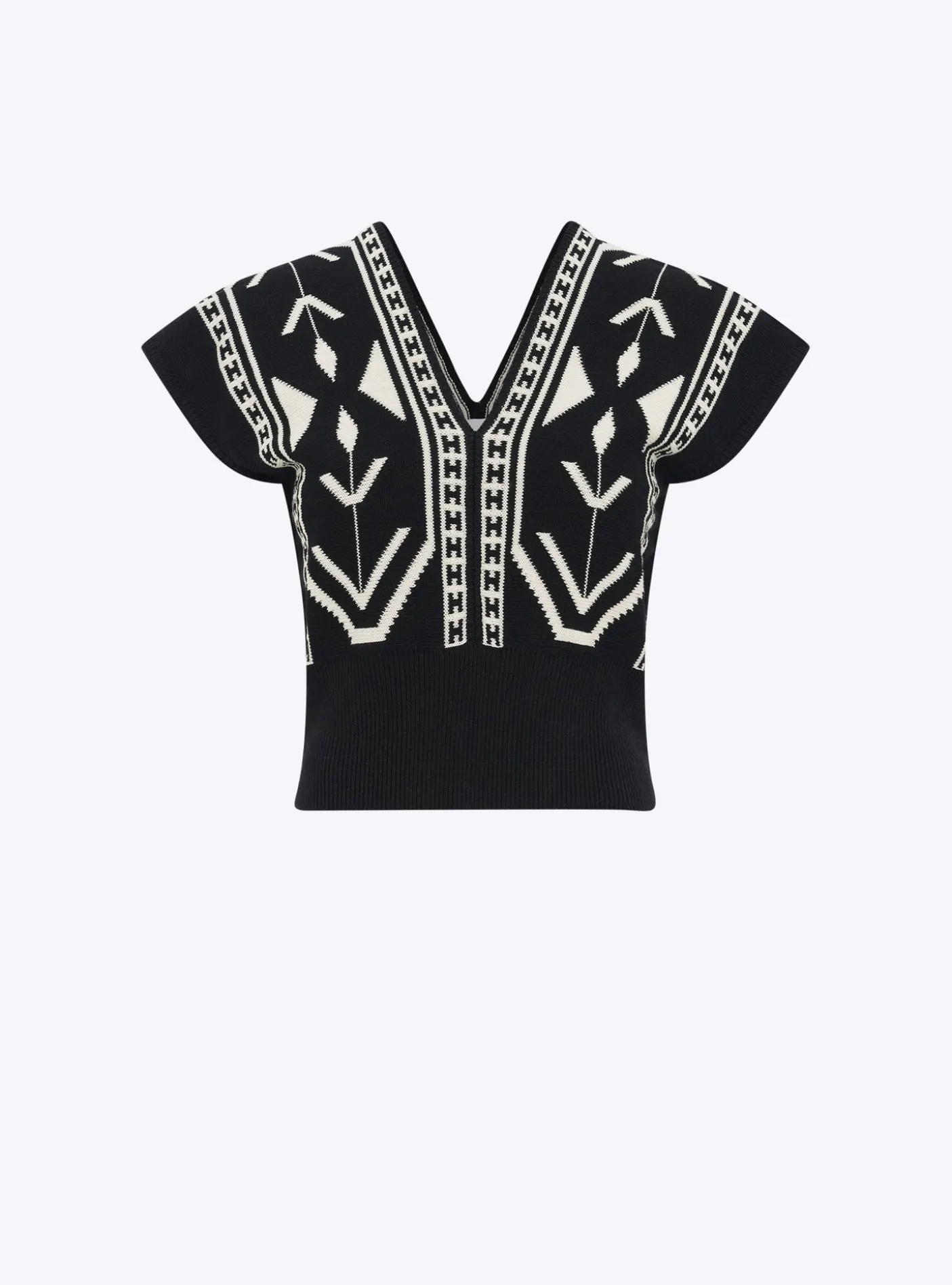top v maille jacquard ikat