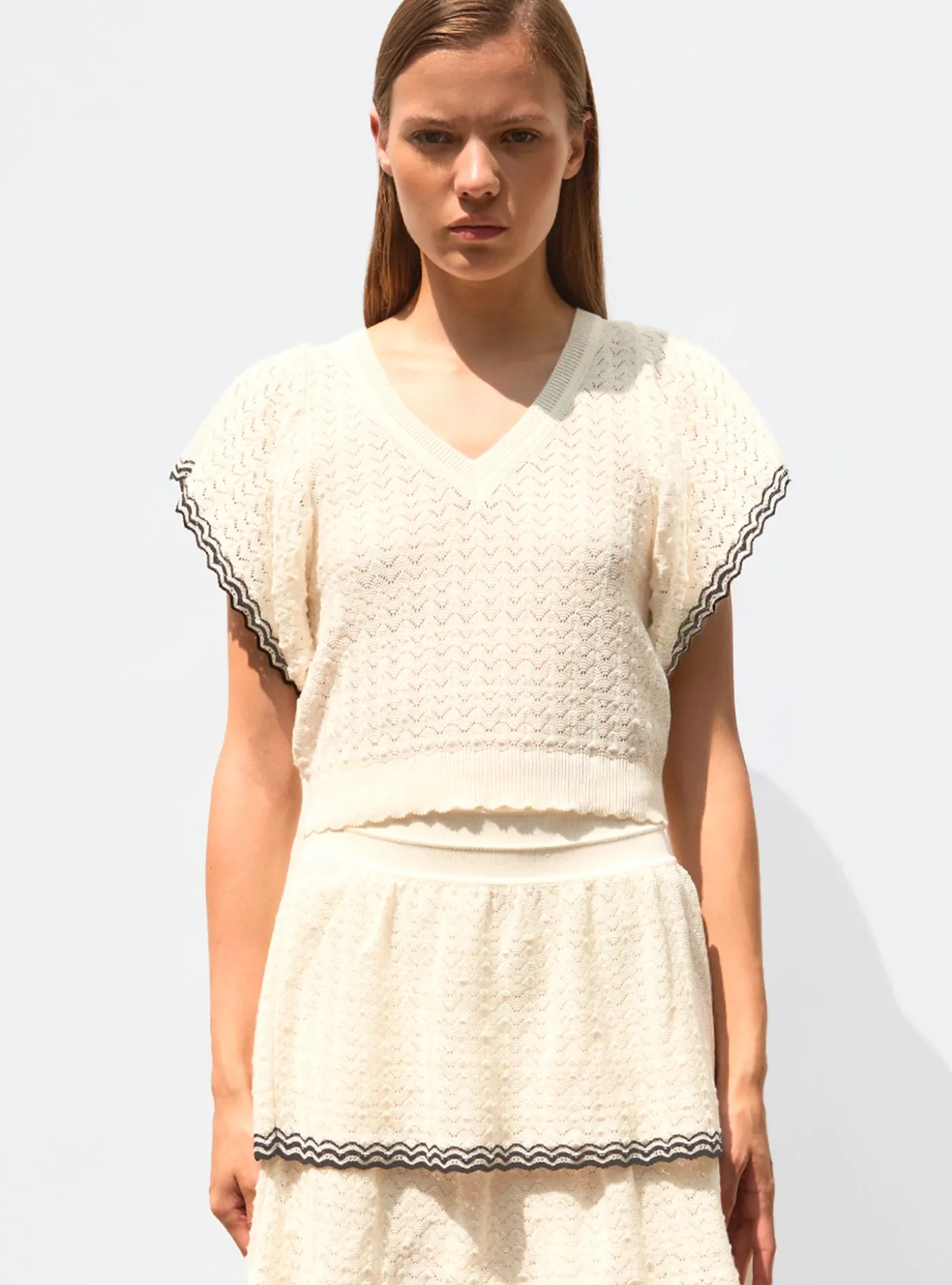 top v maille pointelle