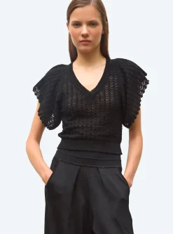 top v maille pointelle