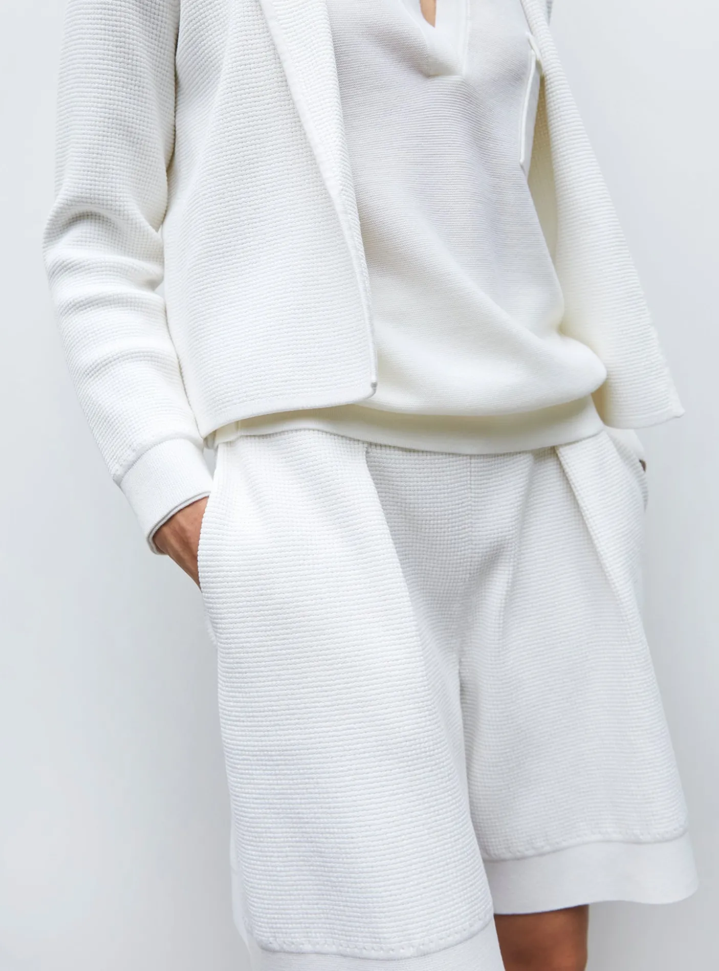 veste en maille mini côte piquée