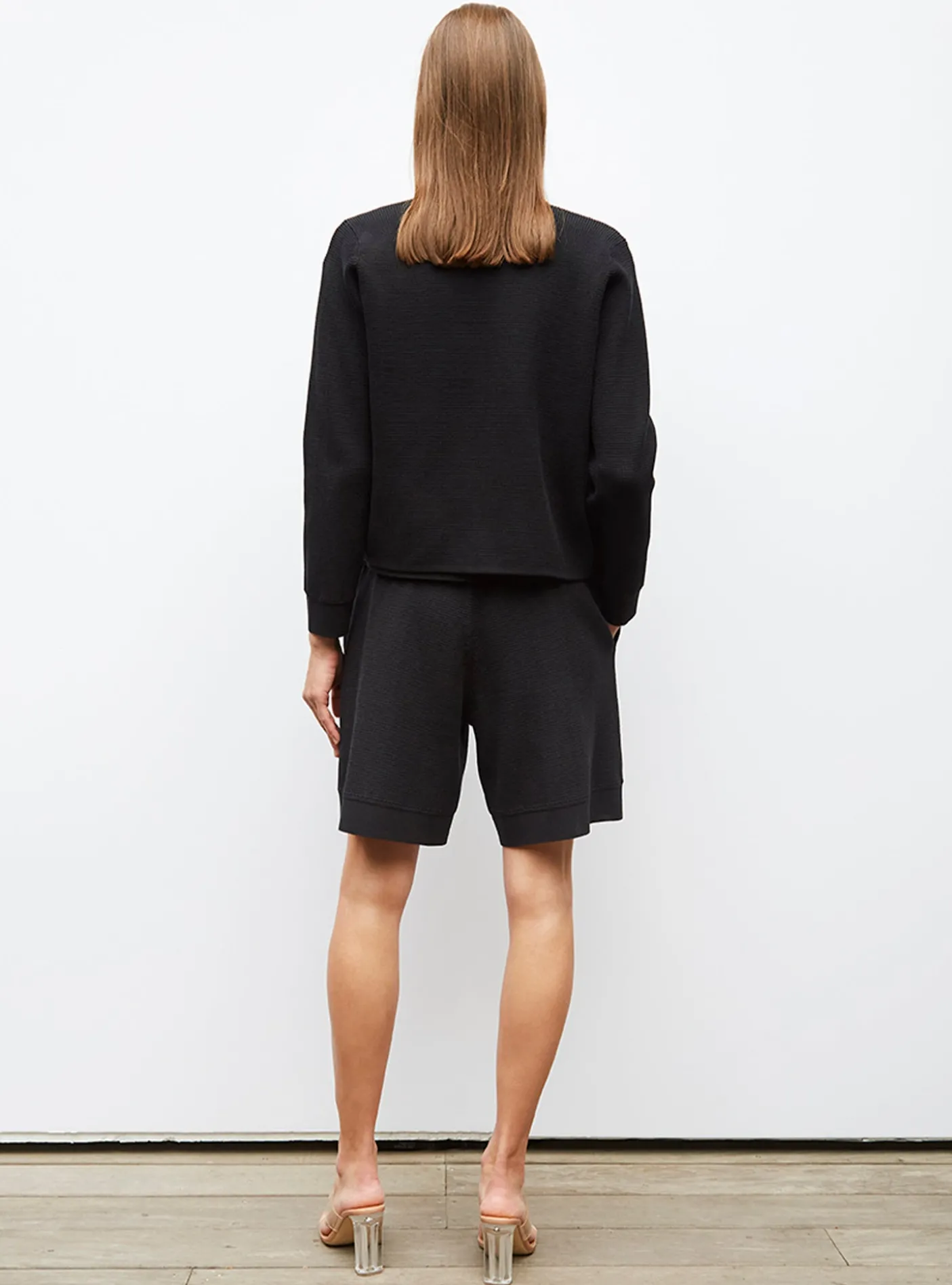 veste en maille mini côte piquée